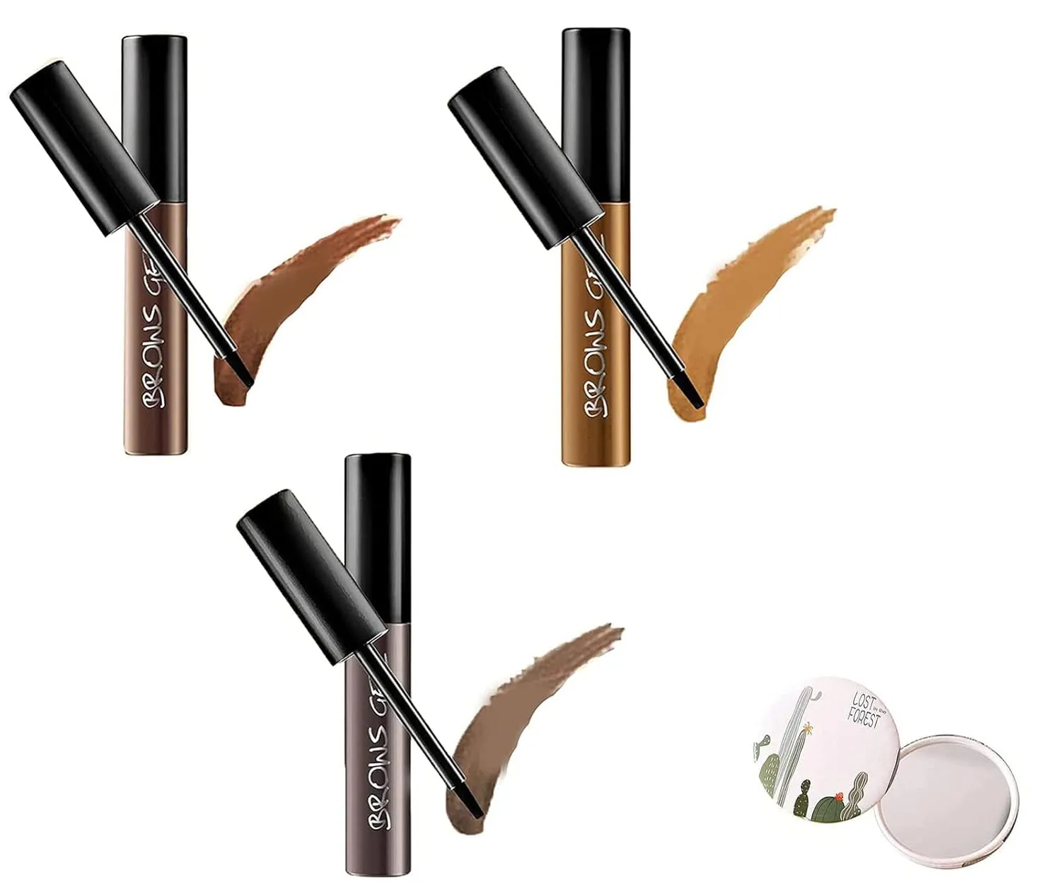 Lushadows Brow Tattoo Tint Gel Peel Off, Lushadows Brow Tattoo Gel Tint, Easy Peel Off Eyebrow Gel Semi Permanent (3 PCS-Mixs)