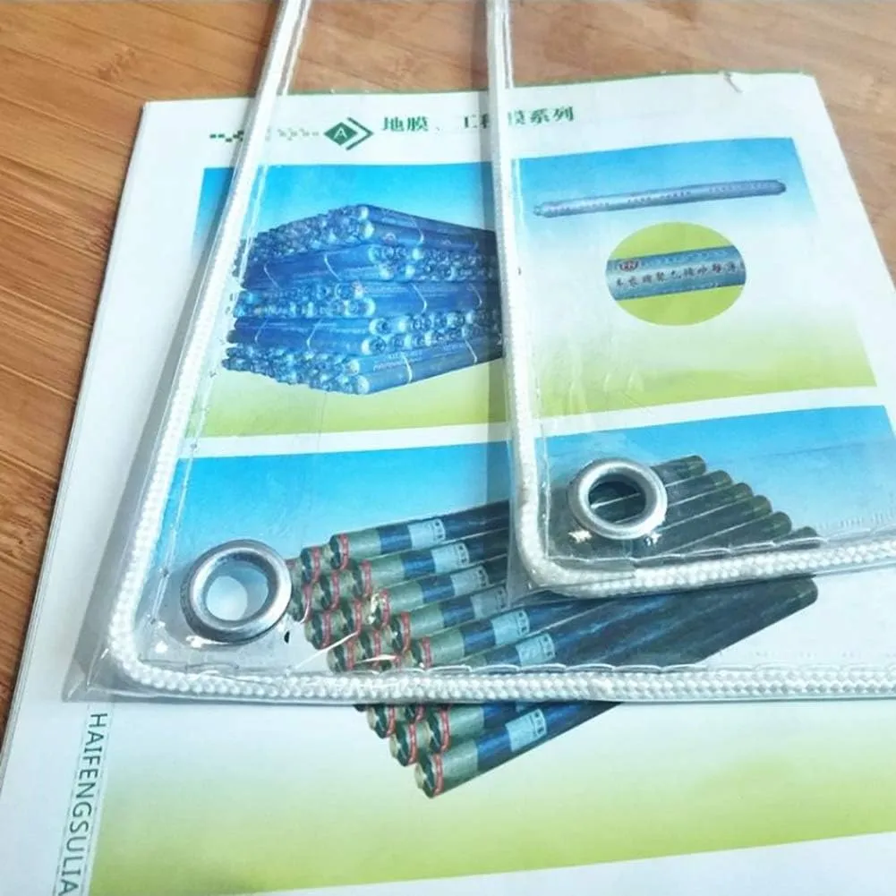 LXB Outdoor Multipurpose Tarpaulin-Tarpaulin Heavy-Duty Clear Trap Thicken 19.7 Mil/0.5Mm, PVC Transparent Waterproof with Grommets, Cover Tent Shelter Camping,1X1.5M