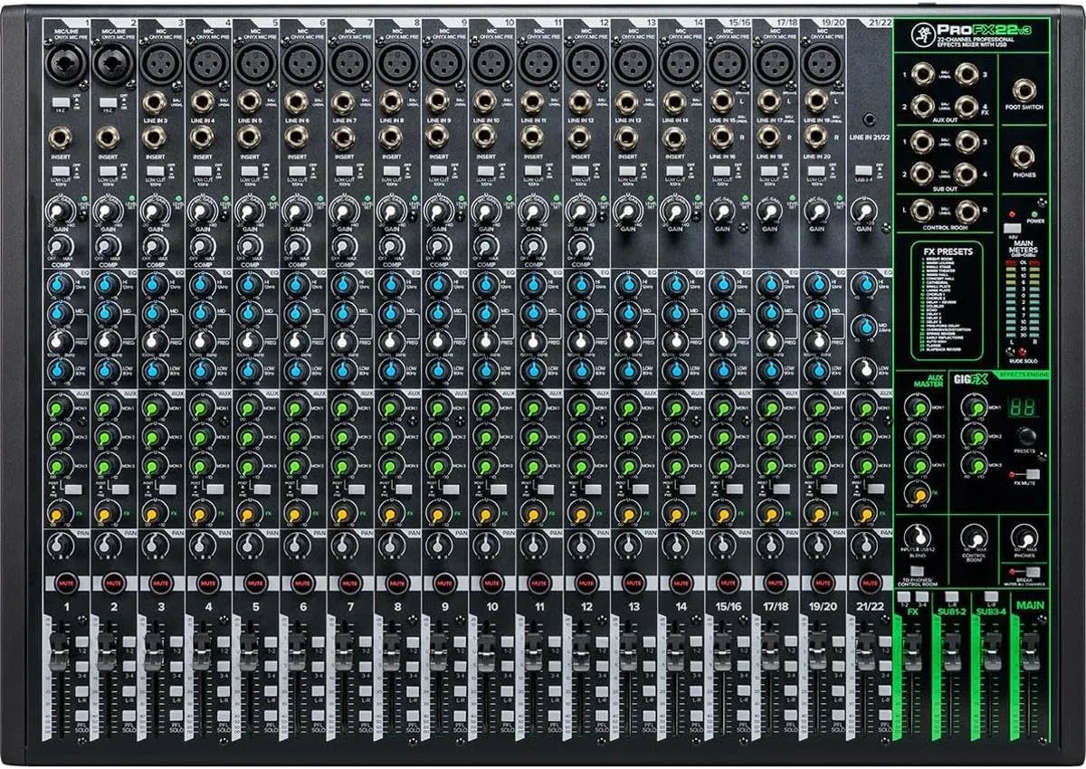 Mackie ProFX22v3 22-channel Mixer with USB and Effects