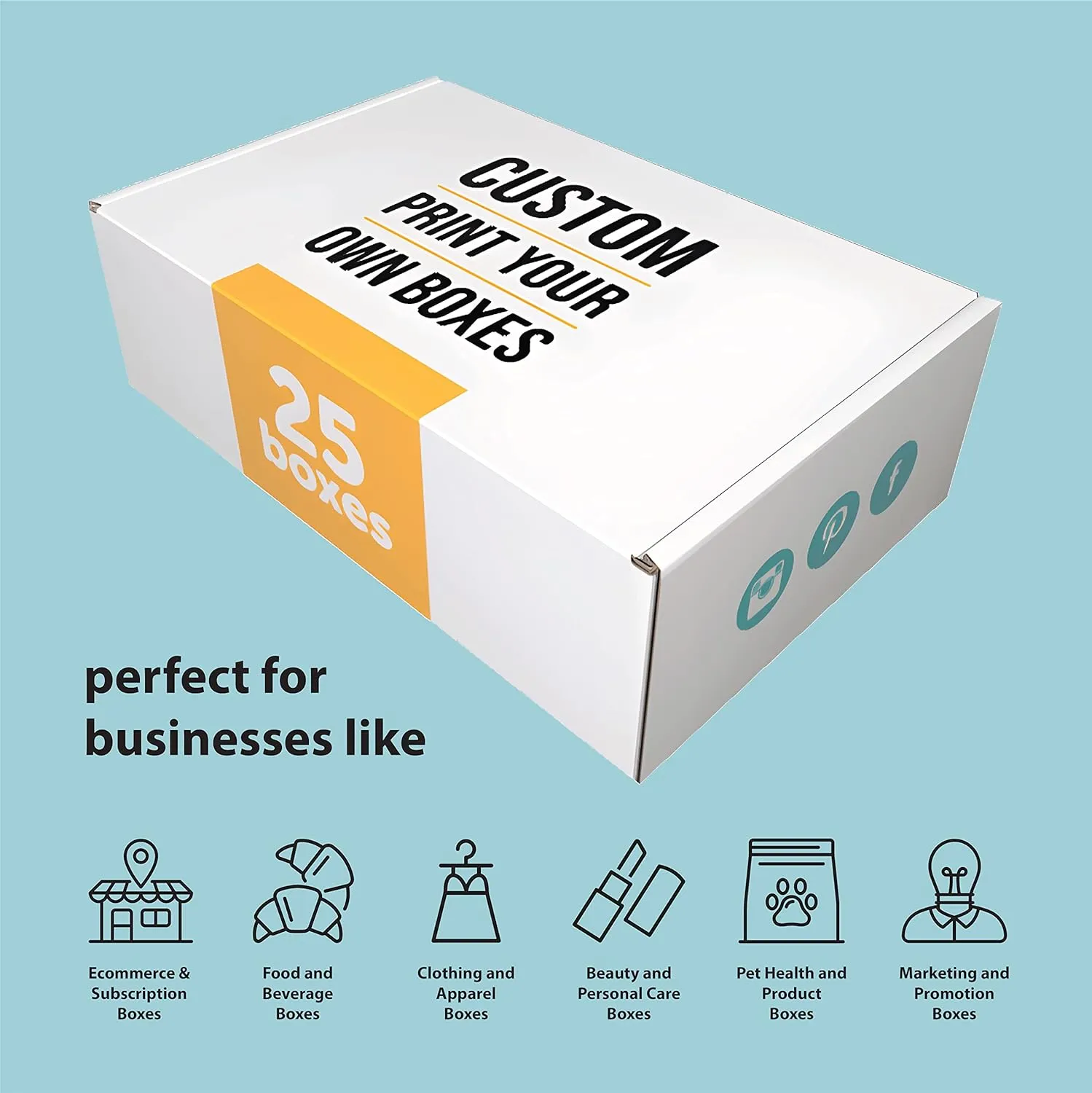 Make Your Own 6 x 4 x 2" Custom Boxes, Printed on the Outside (Mailers & Shipping Boxes). Great for Subscriptions, Gift Boxes, Product Packaging, etc. Made with Corrugated Cardboard