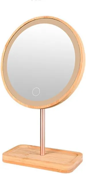 Makeup Mirror Compact Mirror Desktop Led Makeup Mirror Home Desktop Lighted Makeup Mirror Girls Makeup Light Mirror Rechargeable Table Lamp Vanity Mirror Make up Mirror(A)