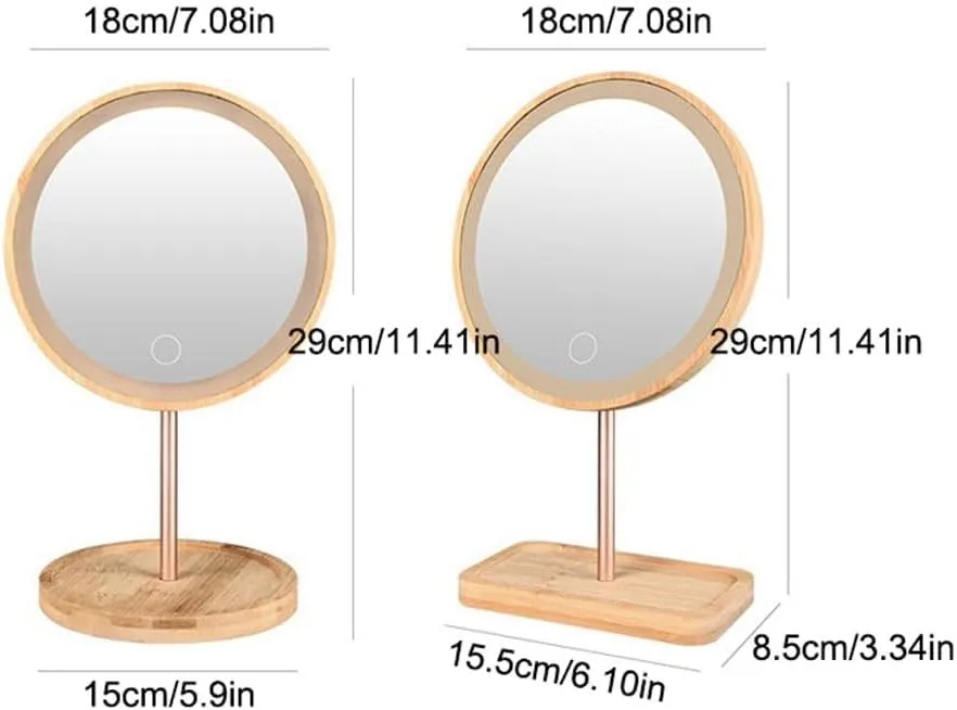 Makeup Mirror Compact Mirror Desktop Led Makeup Mirror Home Desktop Lighted Makeup Mirror Girls Makeup Light Mirror Rechargeable Table Lamp Vanity Mirror Make up Mirror(A)