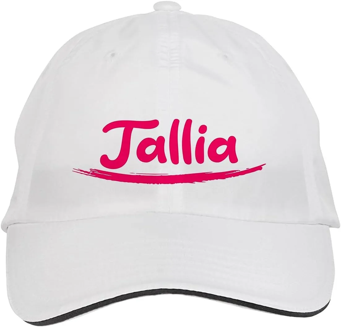 Makoroni - Tallia Name Hat Adjustable Cap, DesB50 White
