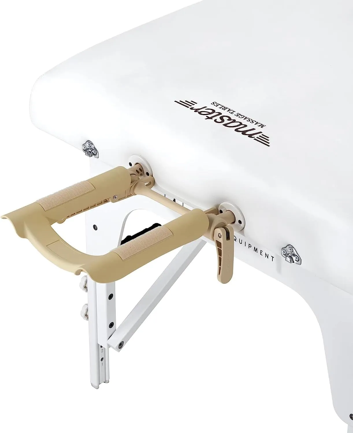Master Massage 31" Extra Wide Montclair Pro Memory Foam Portable Massage Table Package in Snow White with Reiki and Ambient Lighting System
