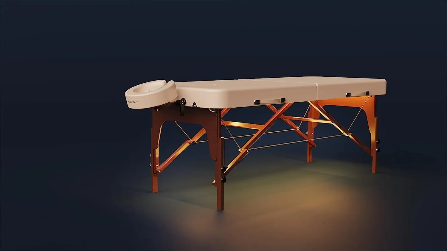 Master Massage 31" Extra Wide Montclair Pro Memory Foam Portable Massage Table Package in Snow White with Reiki and Ambient Lighting System