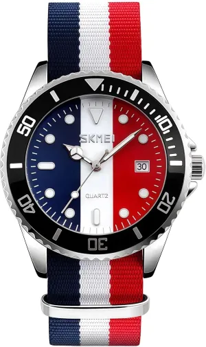 MASTOP Men's Quartz Watch Nylon Strap British Style Business Sports Date Display Waterproof Dress Watches Luminous Fashion Analog Casual Wristwatch