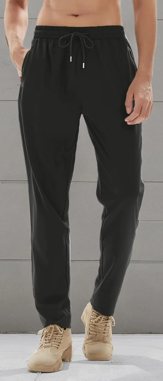 Men's Athletic Hiking Pants Lightweight Quick Dry Travel Fishing Joggers Running Workout Active Track Pants