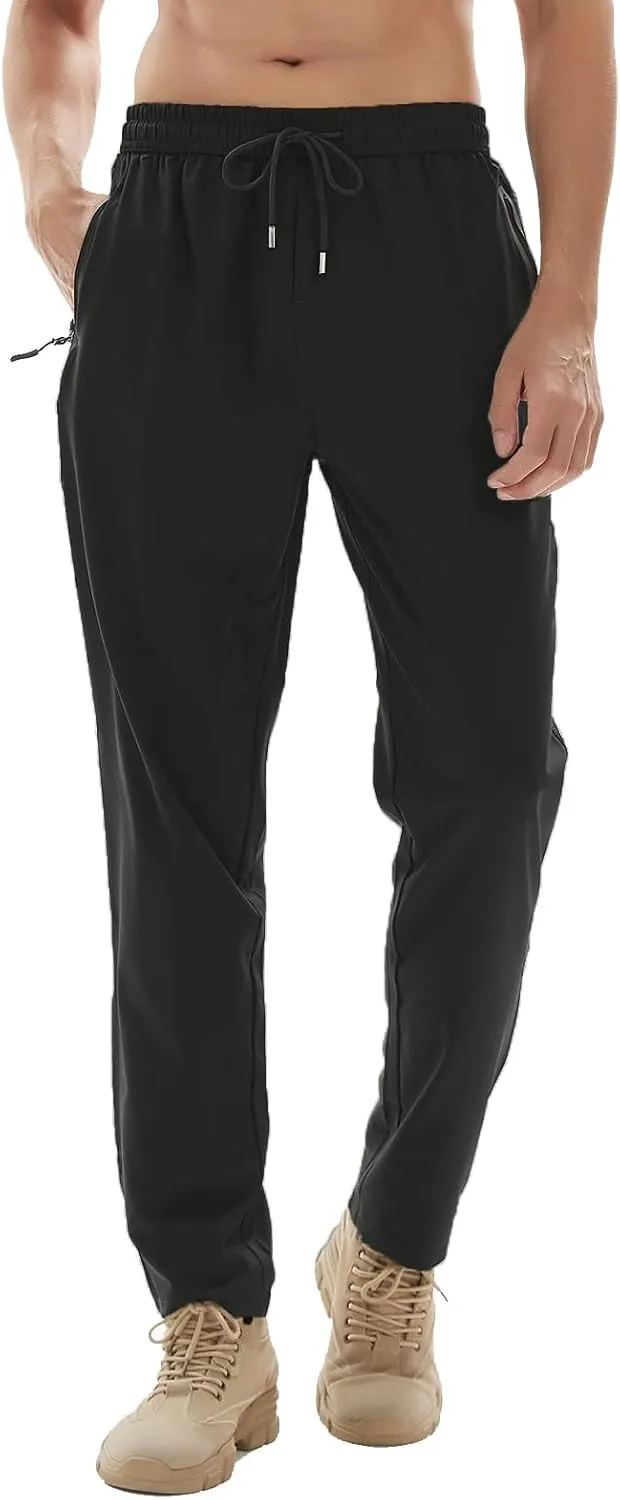 Men's Athletic Hiking Pants Lightweight Quick Dry Travel Fishing Joggers Running Workout Active Track Pants