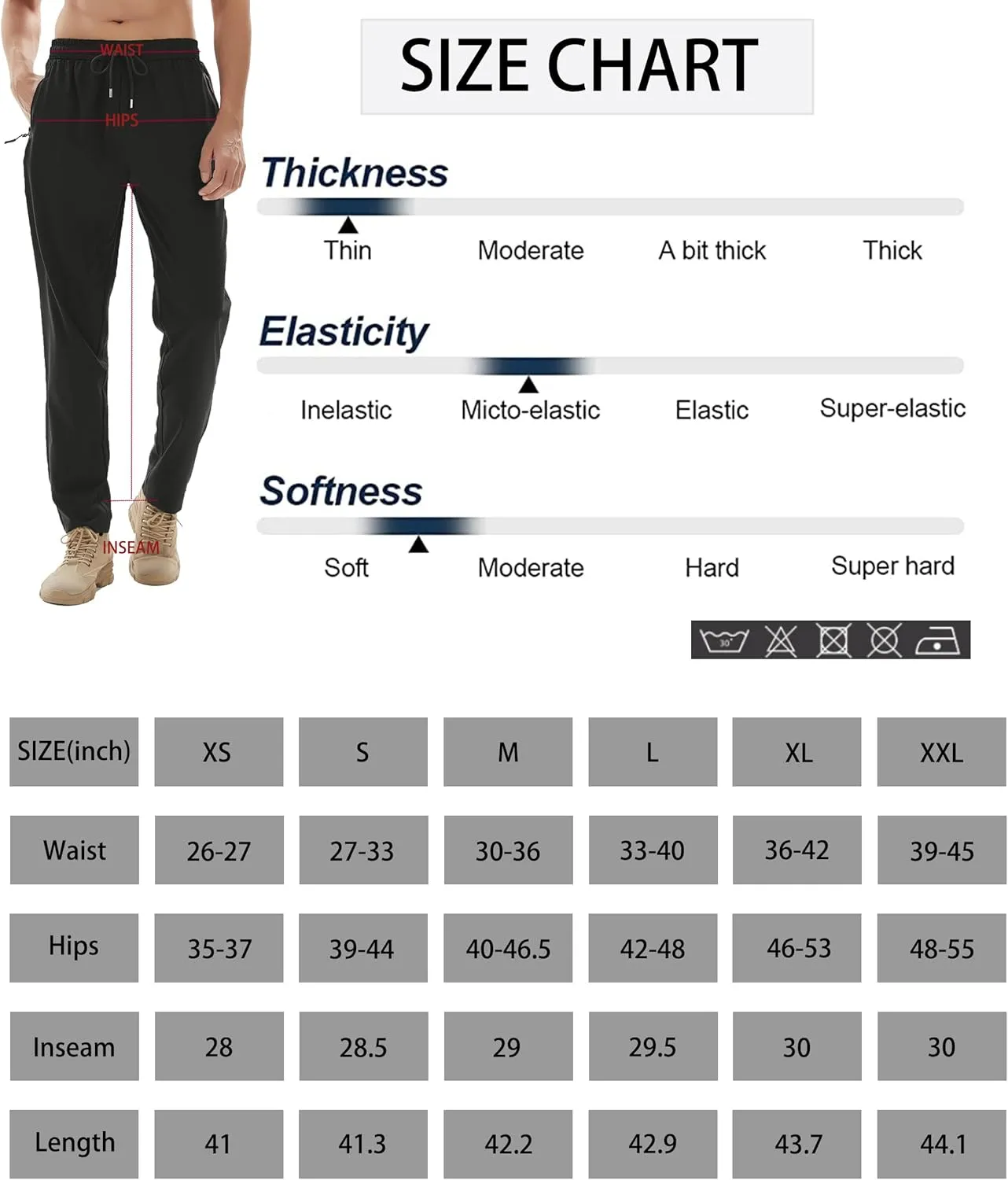 Men's Athletic Hiking Pants Lightweight Quick Dry Travel Fishing Joggers Running Workout Active Track Pants