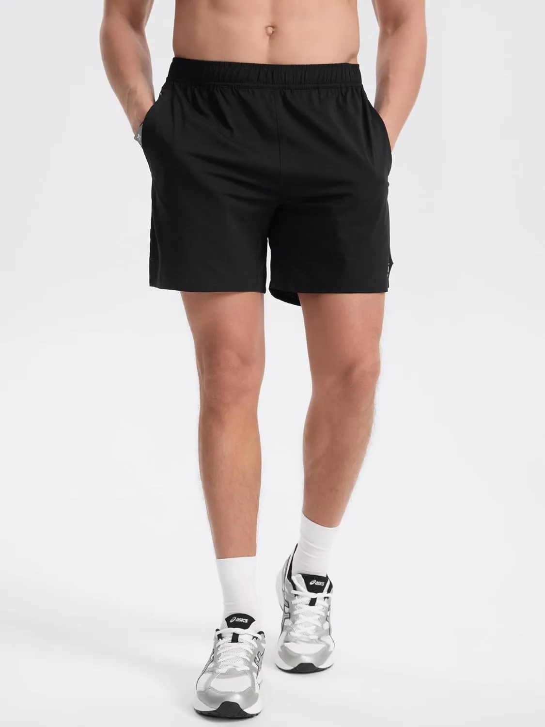 Mens Athletic Shorts Moisture Wicking Pickleball Tennis 5" Camping Hiking Workout Running Shorts with Back Zip Pocket