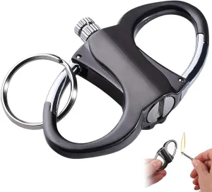 Metal Kerosene Lighter with Permanent Matches, Reusable, Waterproof Matches for lighters, Convenient Keychain Emergency Matches for Survival (no Fuel)(Black)