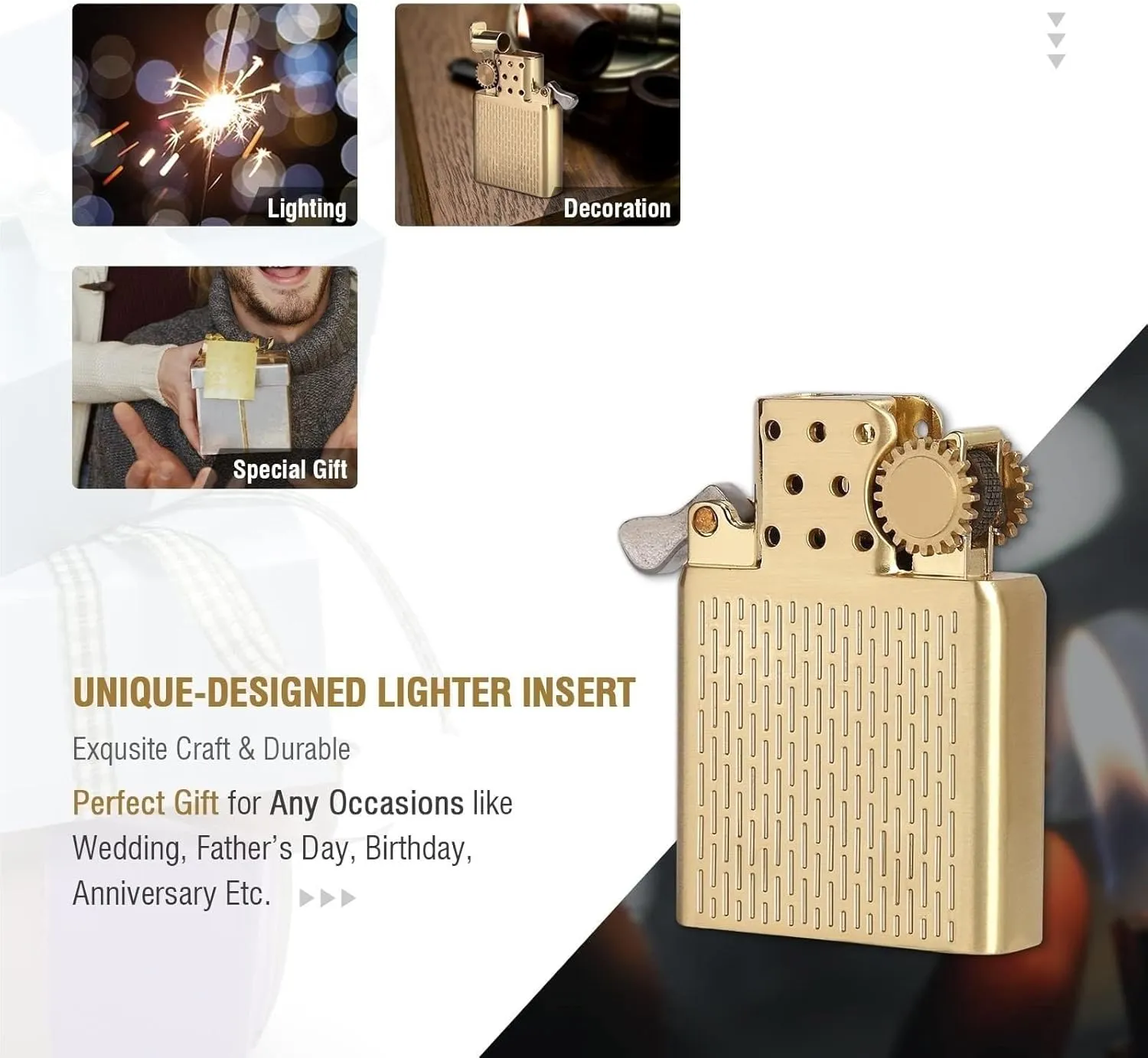 Metal Retro Lighter, Refillable Fuel, Windproof Kerosene Lighter, Birthday Gift for Men, Father, Husband(Silver)