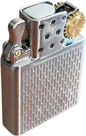 Metal Retro Lighter, Refillable Fuel, Windproof Kerosene Lighter, Birthday Gift for Men, Father, Husband(Silver)
