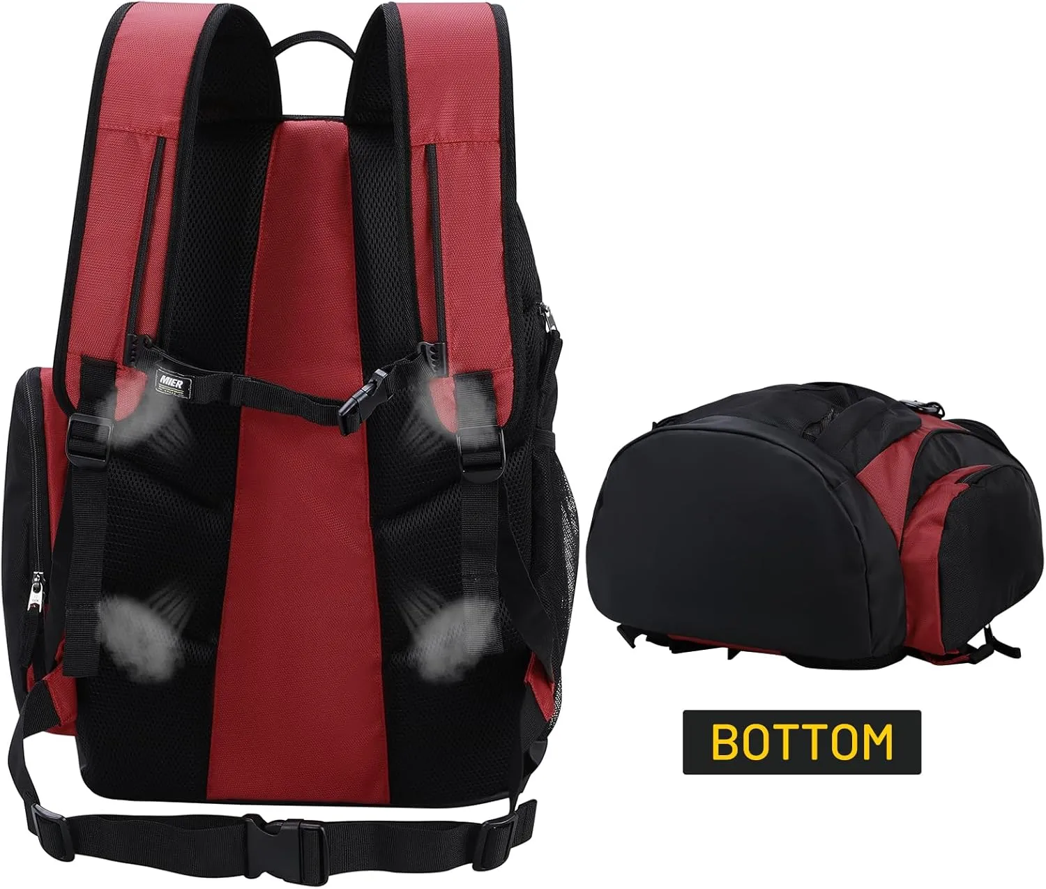 MIER Basketball Backpack Large Sports Soccer Bag with Ball/Shoes Holder for Men Women Volleyball Gym Equipment Training, 40L