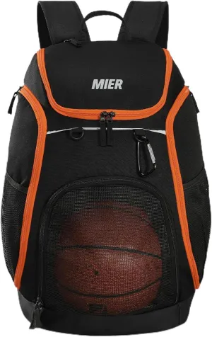 MIER Basketball Backpack Large Sports Soccer Bag with Ball/Shoes Holder for Men Women Volleyball Gym Equipment Training, 40L