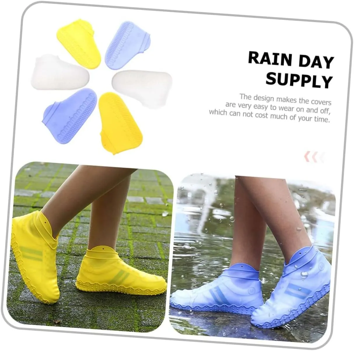 Mipcase Shoe Cover Waterproof Overshoes Reusable Shoe Protectors Shoe Rain Cover Shoes Covers Reusable Rain