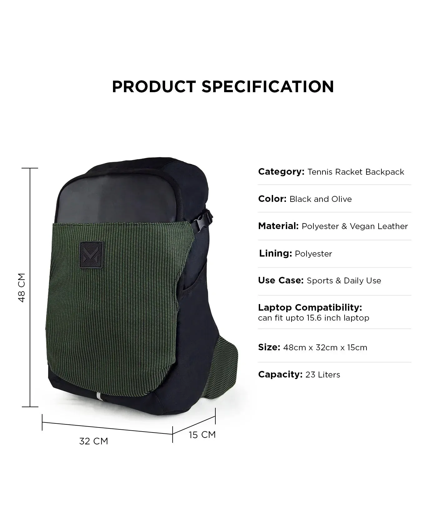 Mohawk Maverick backpack with Tennis Racket holder