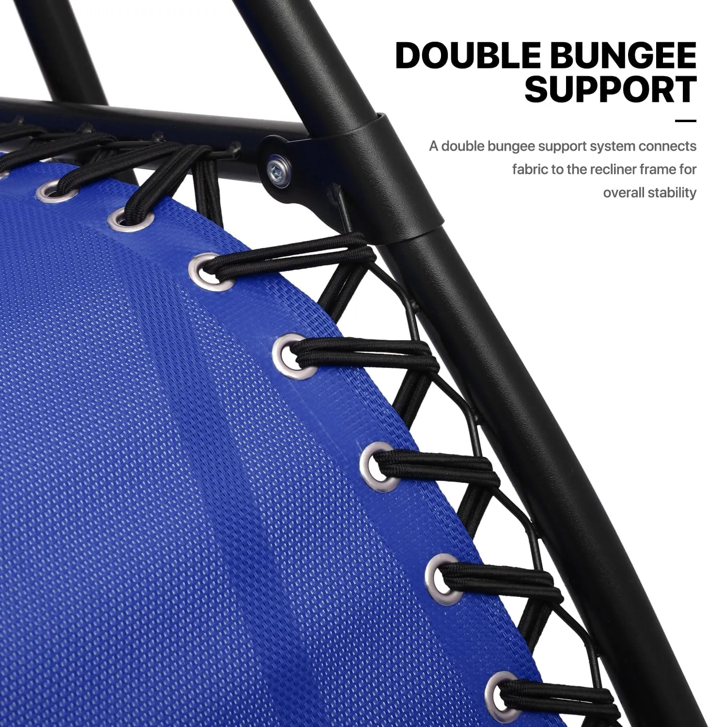 MoNiBloom 3 Pack Lounge Beach Chairs for Outside, Zero Gravity Camping Chairs with Side Table, Pillow and Tray, 330lbs Capacity, Blue