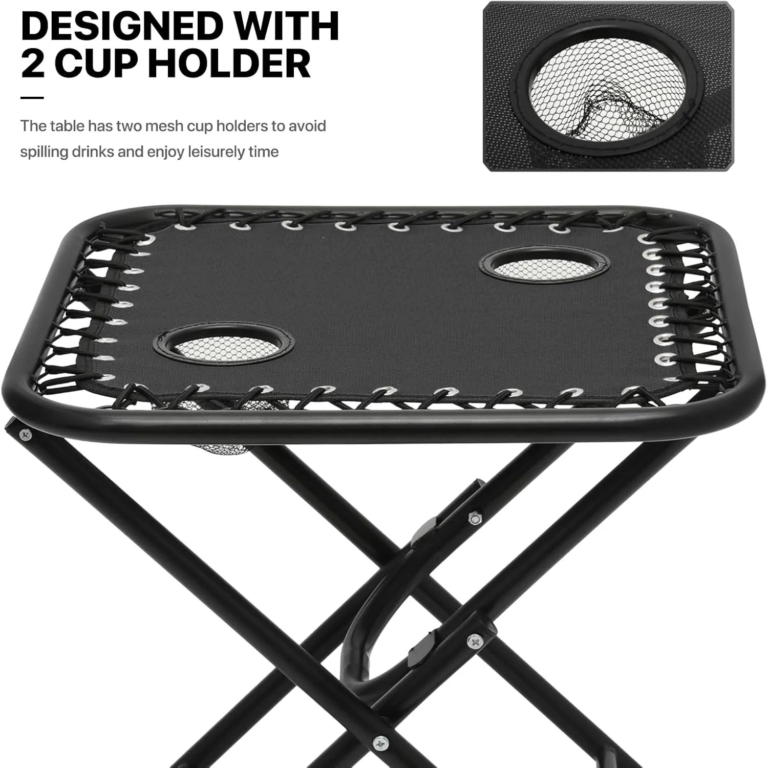 MoNiBloom Oversized Lounge Beach Chairs for Outside, 29" XL Zero Gravity Camping Chairs with Side Table, Pillow and Tray, 330lbs Capacity, Black