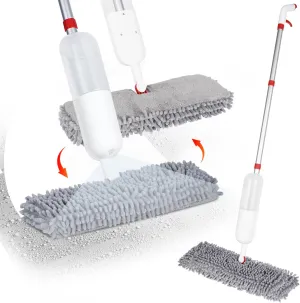 Mop for Floor Cleaning - 2-in-1 Double-Sided Microfiber Spray Mop with Flip Design, 3 Reusable Pads, for Laminate, Ceramic, Tile, Vinyl - Home & Commercial Use