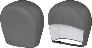 MORNYRAY Tire Covers 2 Pack - Tough Wheel Protector for RV,Camper,SUV,Trailer,Truck.All-Weather Waterproof Anti-UV Snow Sun Rain (Two-Grey-Tire Covers, XXL (Fits Tire Diameters 36''-39''))