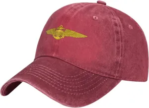 Naval Aviator Wings Denim Baseball Cap Hat Adjustable Cowboy Hat