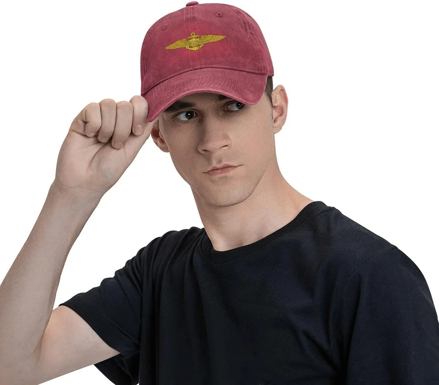 Naval Aviator Wings Denim Baseball Cap Hat Adjustable Cowboy Hat