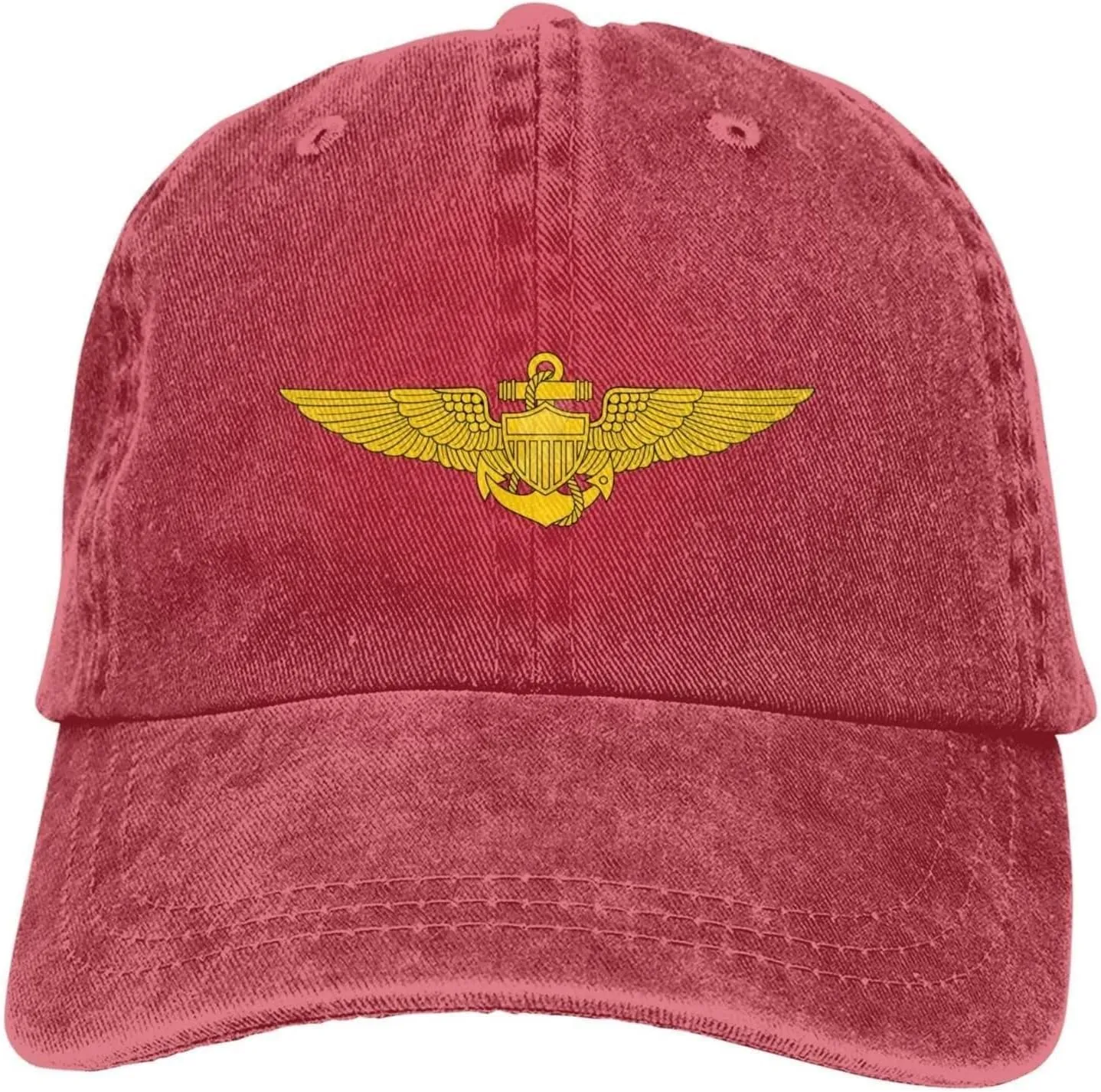Naval Aviator Wings Denim Baseball Cap Hat Adjustable Cowboy Hat