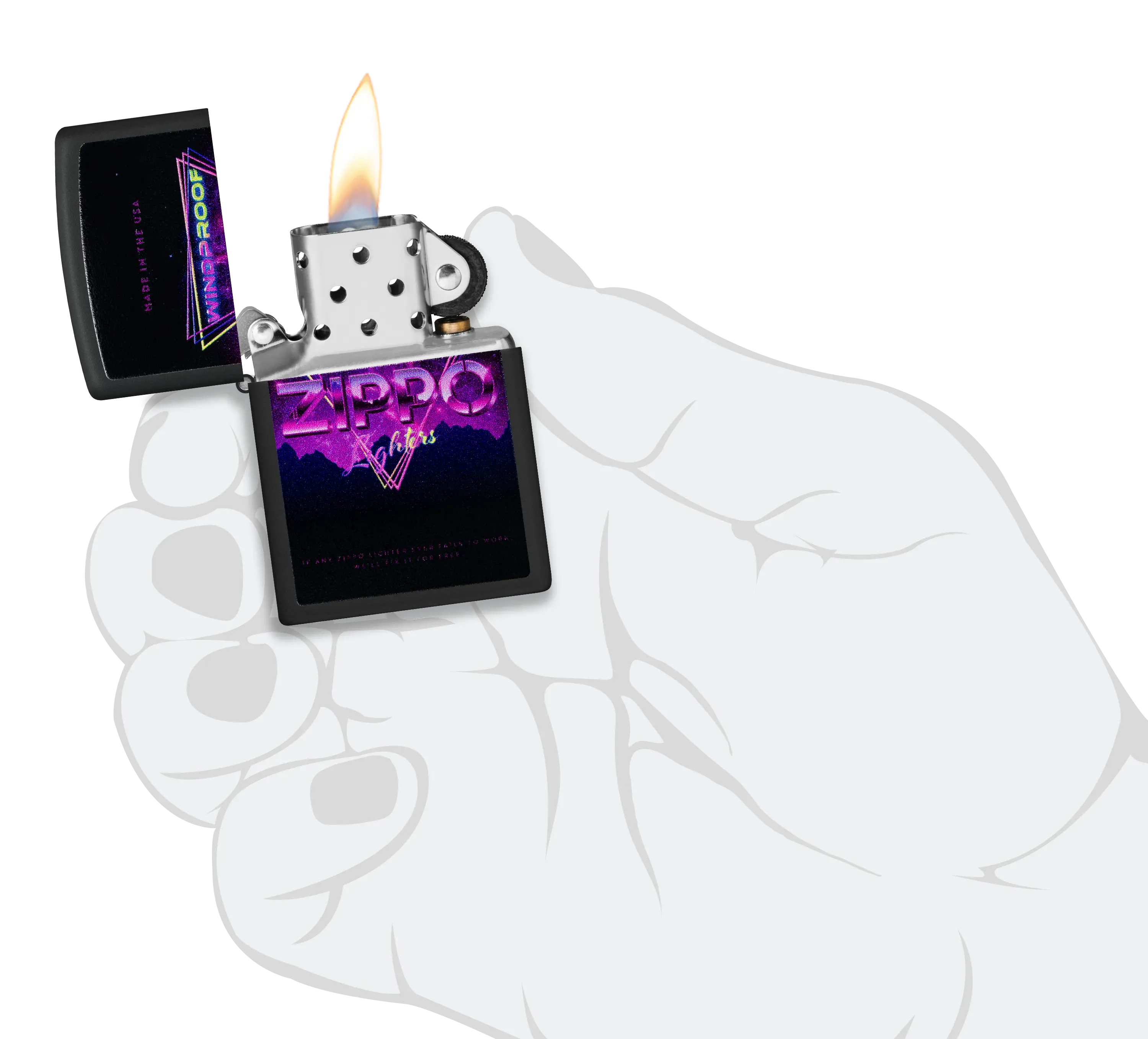 Neonowy wzór Zippo