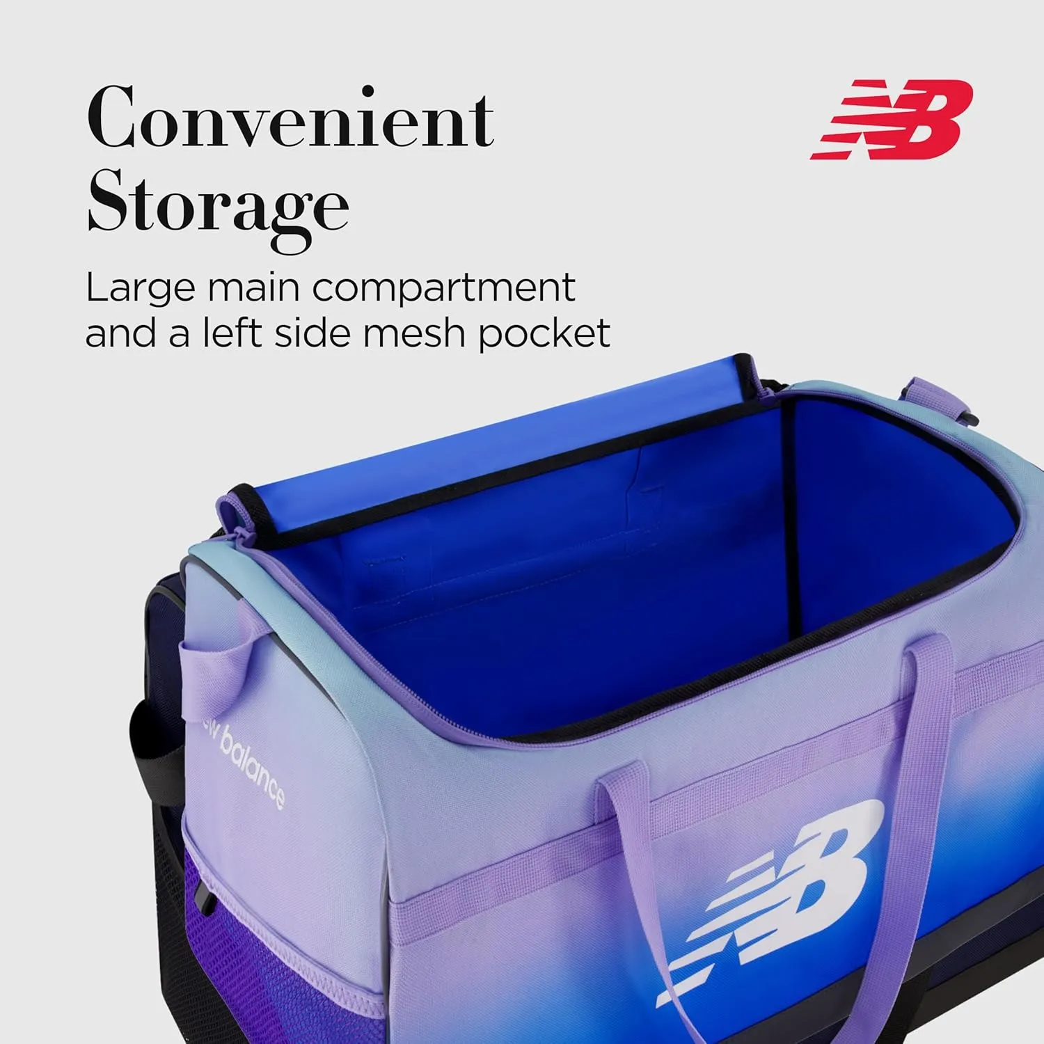 New Balance Duffel Bag, Small Carry On Gym Travel Luggage with Carrier Handles and Adjustable Shoulder Strap