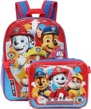 Nickelodeon Boys' Paw Patrol Backpack with Lunch (Chase Marshall Rubble)