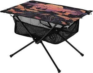 Night Sky Butterflies Portable Folding Camping Table, Compact Lightweight Beach Table with Carrying Bag for Outdoor Picnics, BBQs, Camp