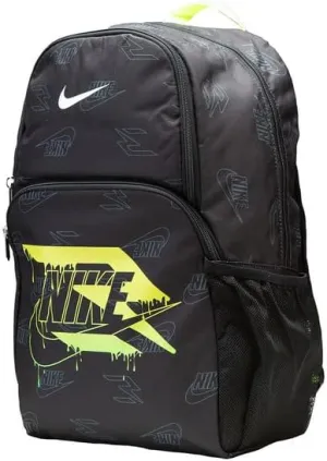 Nike 3 Brand Graphic Print Backpack – Black/Volt – One Size (30L)