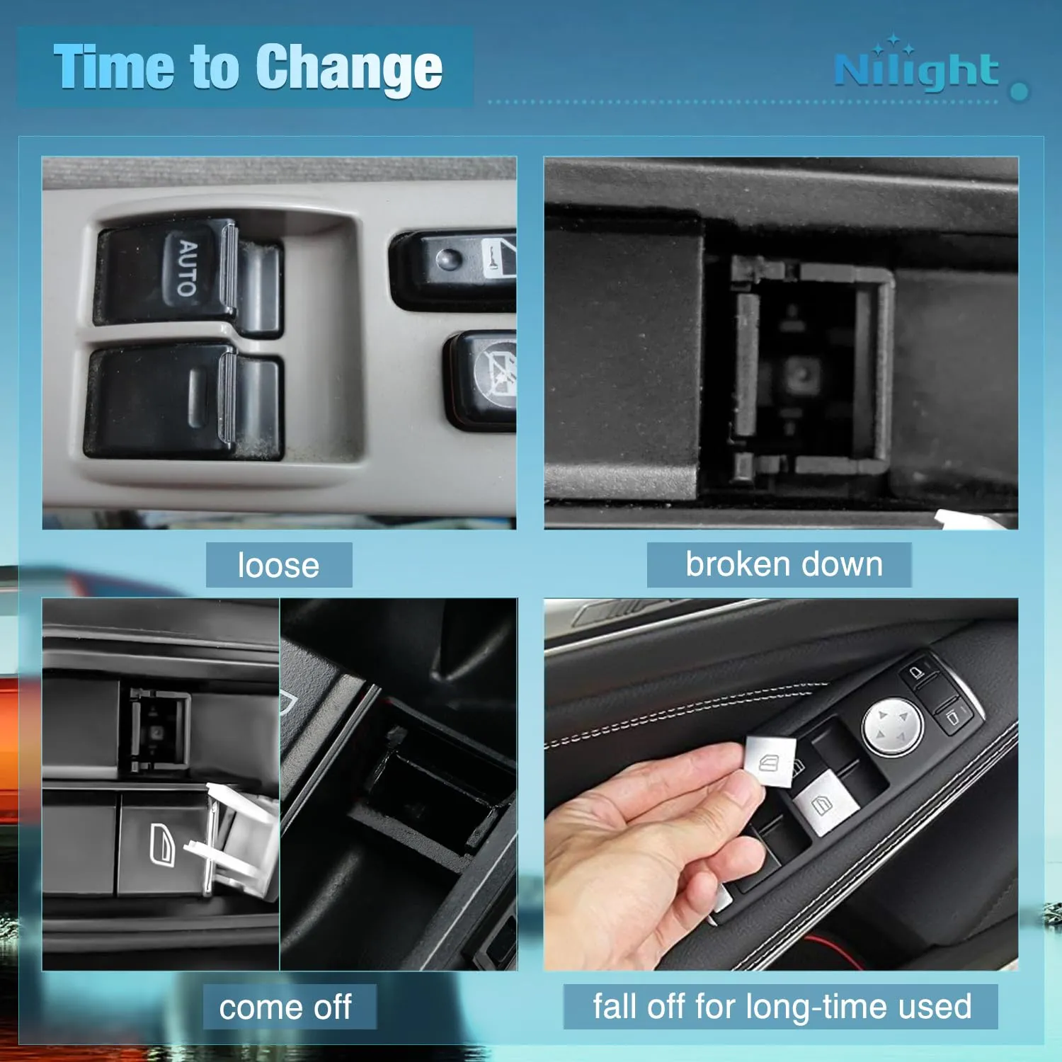 Nilight Power Master Window Switch Compatible with 2011 2012 2013 2014 2015 2016 Dodge Journey Front Left Driver Side Replacement Control Button Windows Switches