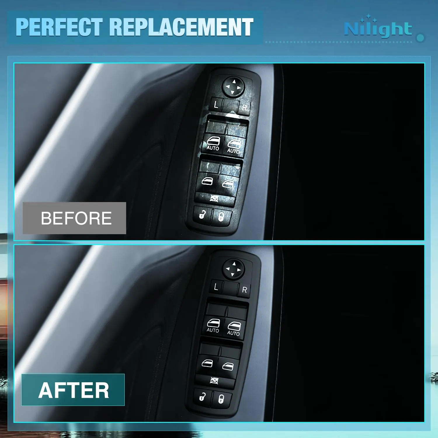 Nilight Power Master Window Switch Compatible with 2011 2012 2013 2014 2015 2016 Dodge Journey Front Left Driver Side Replacement Control Button Windows Switches