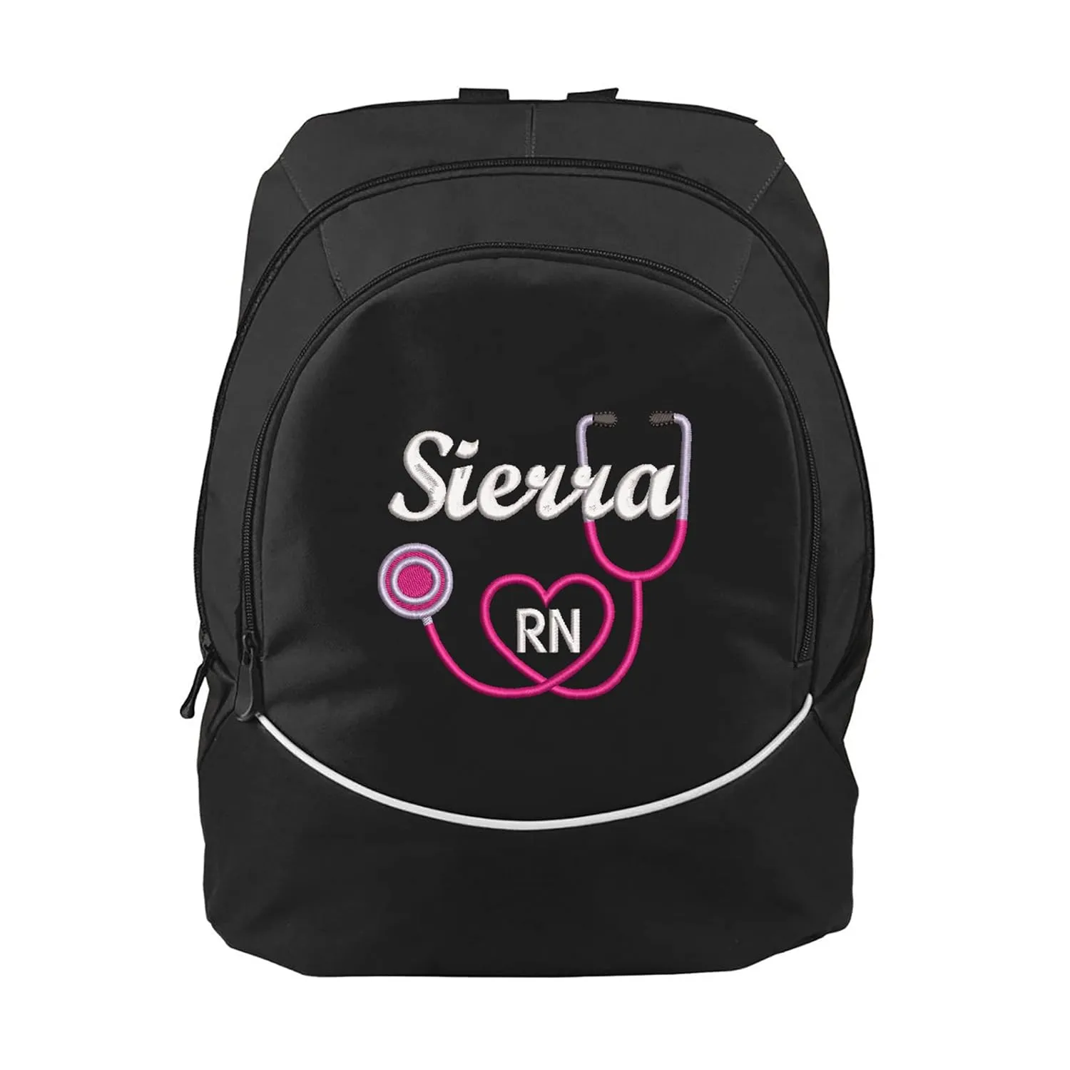 Nurse 2 Stethoscope Personalized Embroidered Back Pack