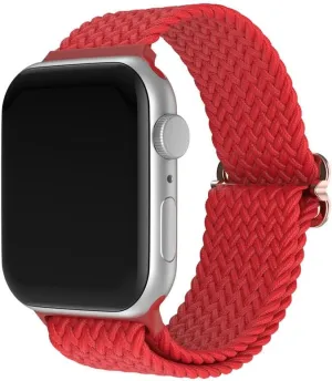Nylon Elastic Single Loop Watch Band for Watch Series 38mm 42mm for iWatch Series 1-9 SE Ultra Adjustable Replacement Strap,red, 38MM/40mm/41MM