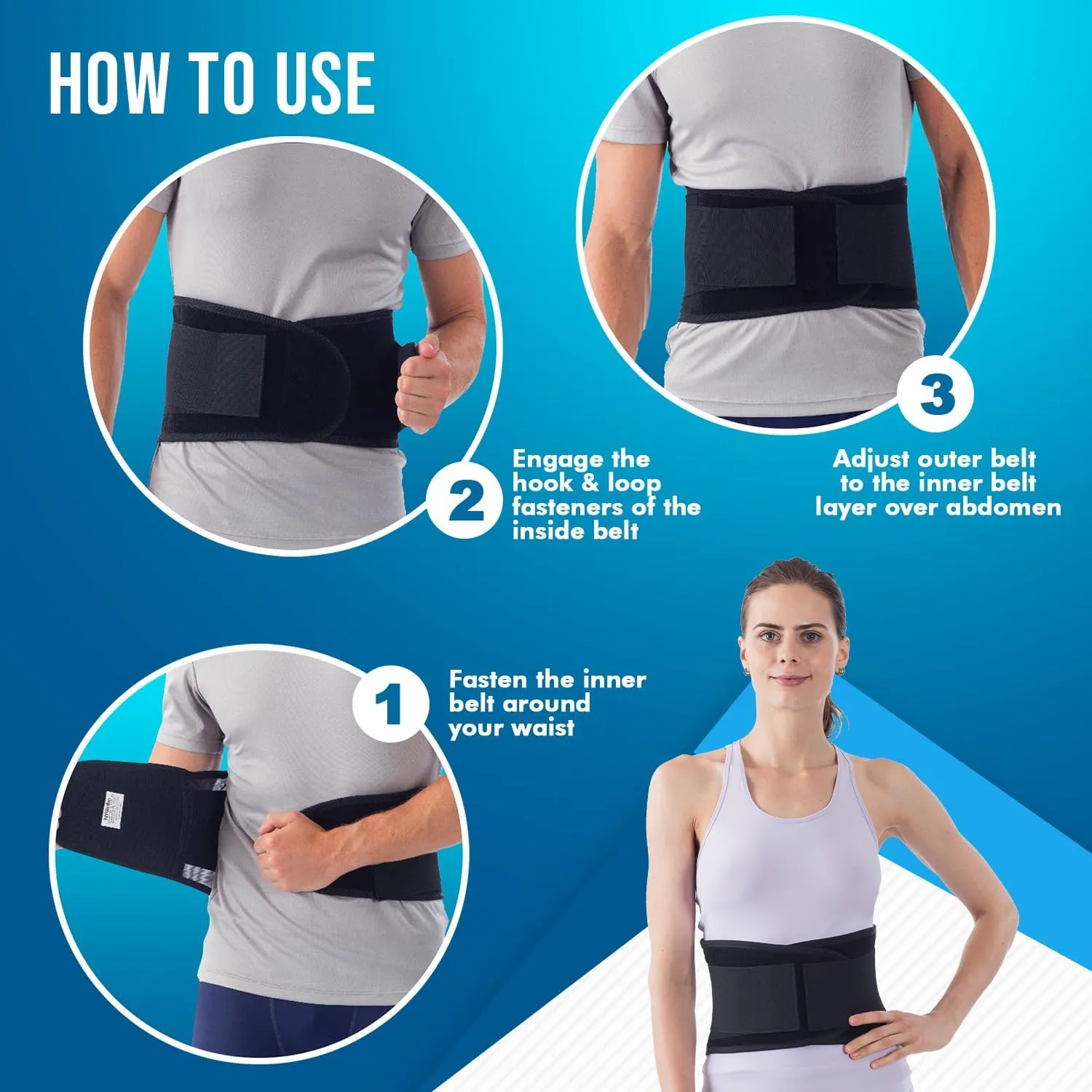 NYOrtho Back Brace For Women & Men - Instantly Relieves Back Pain - Back Support Brace - Back Support Belt For Surgeries - Maximum Posture & Spine Support - Adjustable & Breathable - 6XL 58-62 in