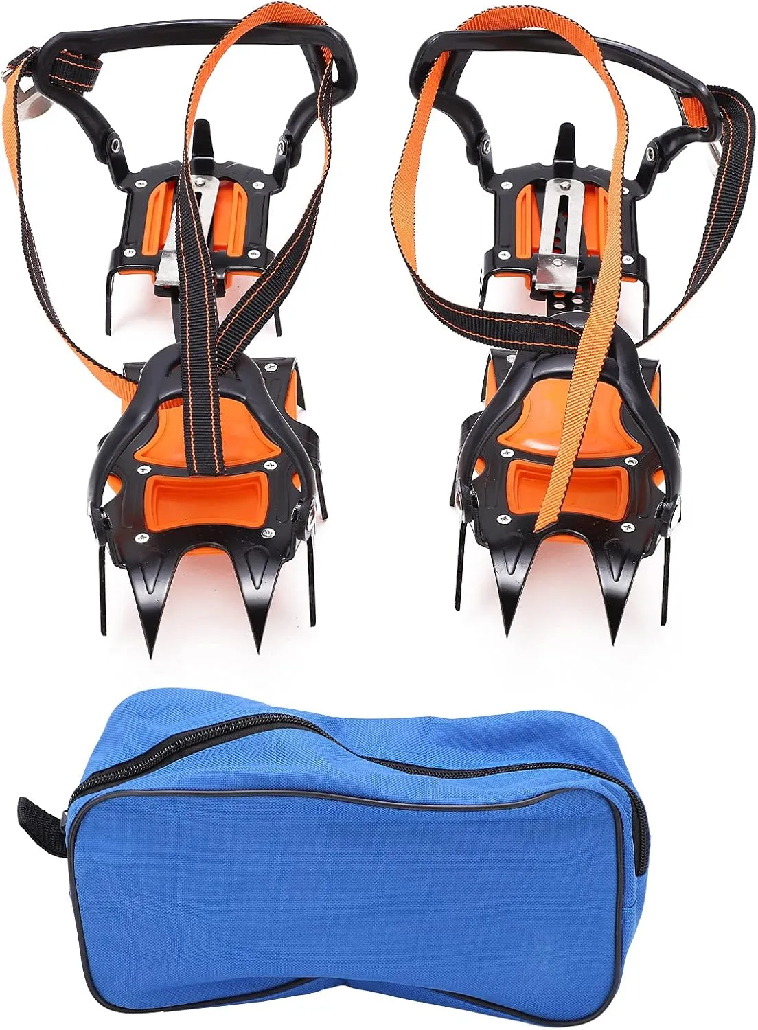 oceanside Outdoor Crampon Shoes, Crampons Non Slip 12 Teeth High Strength Strong Grip Solid Wear Resistant Skates Snow Desert