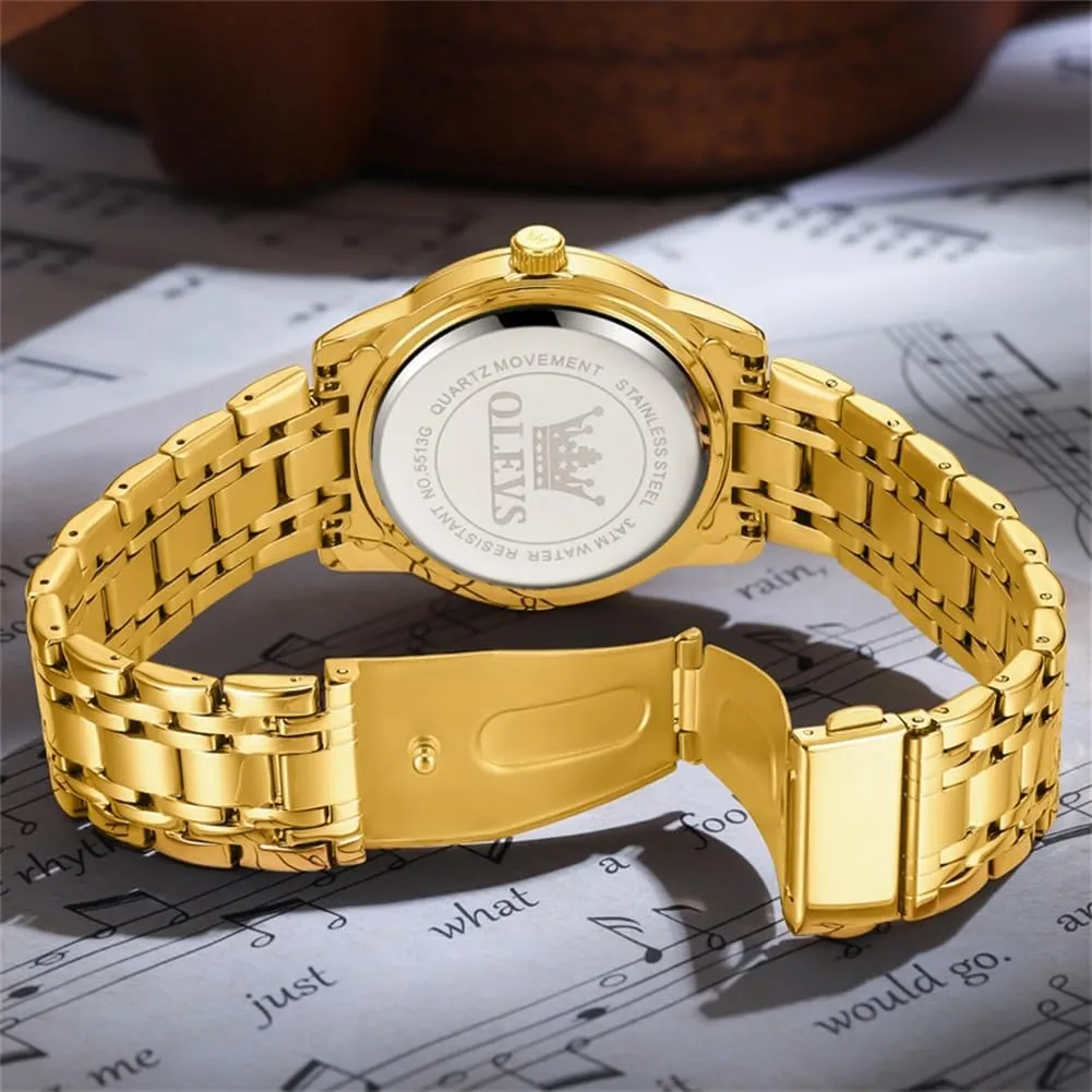 OLEVS Watch for Men Business Diamond Easy Read Men's Wrist Watches Analog Luxury Date Stainless Steel Waterproof Luminous Dress Mens Watches
