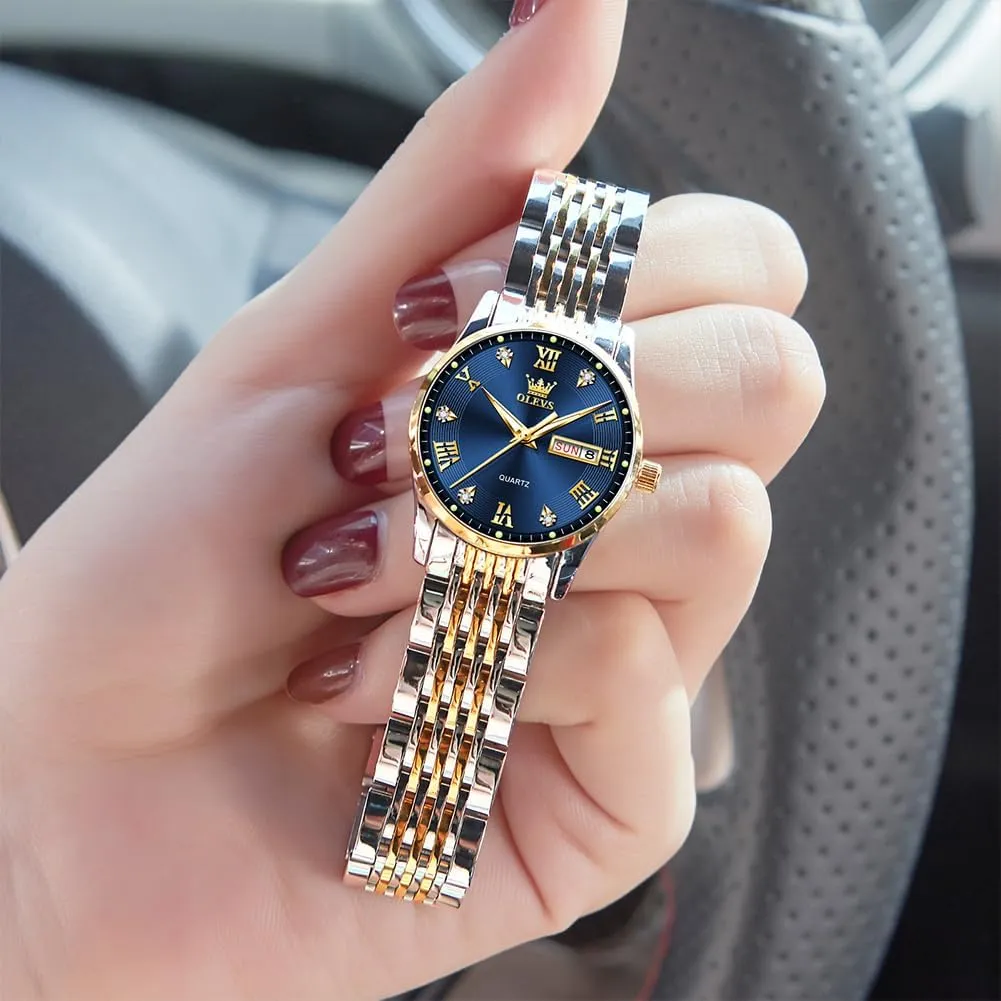 OLEVS Watches for Women Small Wrist Women’s Watches Waterproof Analog Quartz Fashion Simple Ladies Watches with Date Dress Stainless Steel Woman Watch