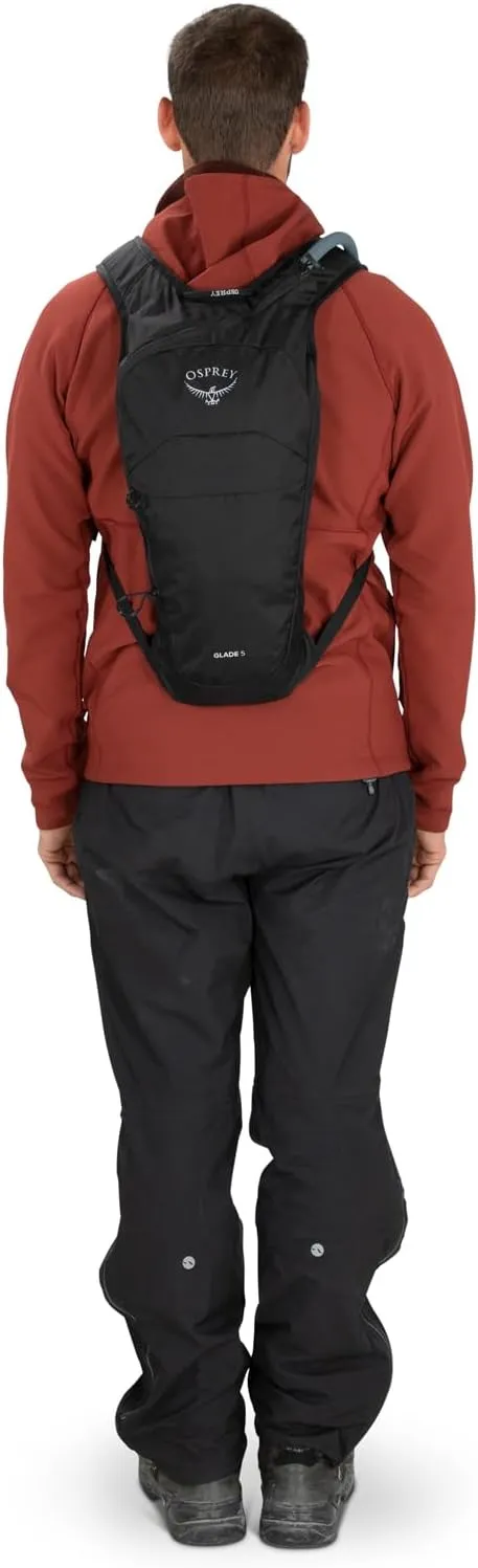 Osprey Glade 5L Ski and Snowboard Backpack with Hydraulics Water Reservoir, Black
