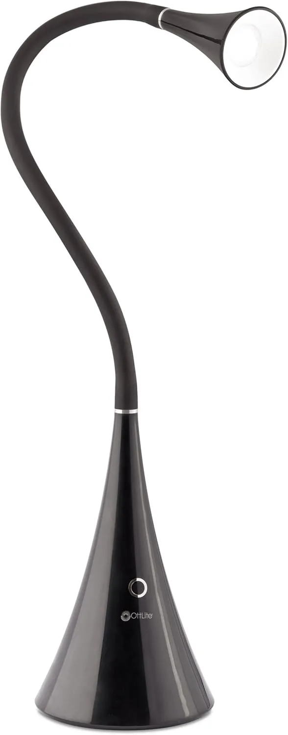 OttLite LED FlexNeck Table Lamp - USB Charging Port, Adjustable Brightness, Sleek Design, Energy Efficient