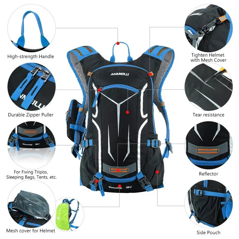 Outdoor Backpack - Waterproof Sports Backpack for Cycling, Camping, Hiking, Trekking - Unisex Climbing Travel Bag