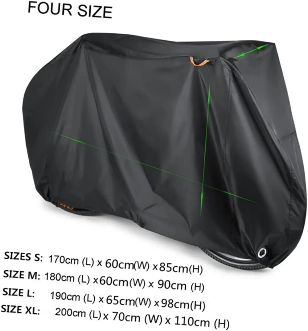 Outdoor Bike Cover Rainproof Scooter Uv Protection Elastic Bottom Easy Installation