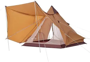 Outdoor Camping Pyramid Tent Double Layers Indian Beach Tent Rainproof Sun Protection Casual Picnic Camping Mongolian Yurt Tent Hiking Shelter
