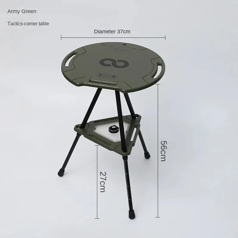 Outdoor Camping Tactical Folding Table | Multi-functional Lift Round Table | Compact and Portable for Camping and Leisure