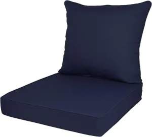 Outdoor Deep Seat Cushion Set, Deep Patio Chair Cushions, Outdoor Seat Cushions for Patio Furniture, 22 x 24, Replacement Outdoor Couch Cushion for Sofa, Rain-Proof, Fade Resistant