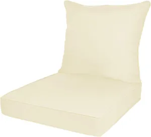Outdoor Deep Seat Cushion Set, Deep Patio Chair Cushions, Outdoor Seat Cushions for Patio Furniture, 22 x 24, Replacement Outdoor Couch Cushion for Sofa, Rain-Proof, Fade Resistant