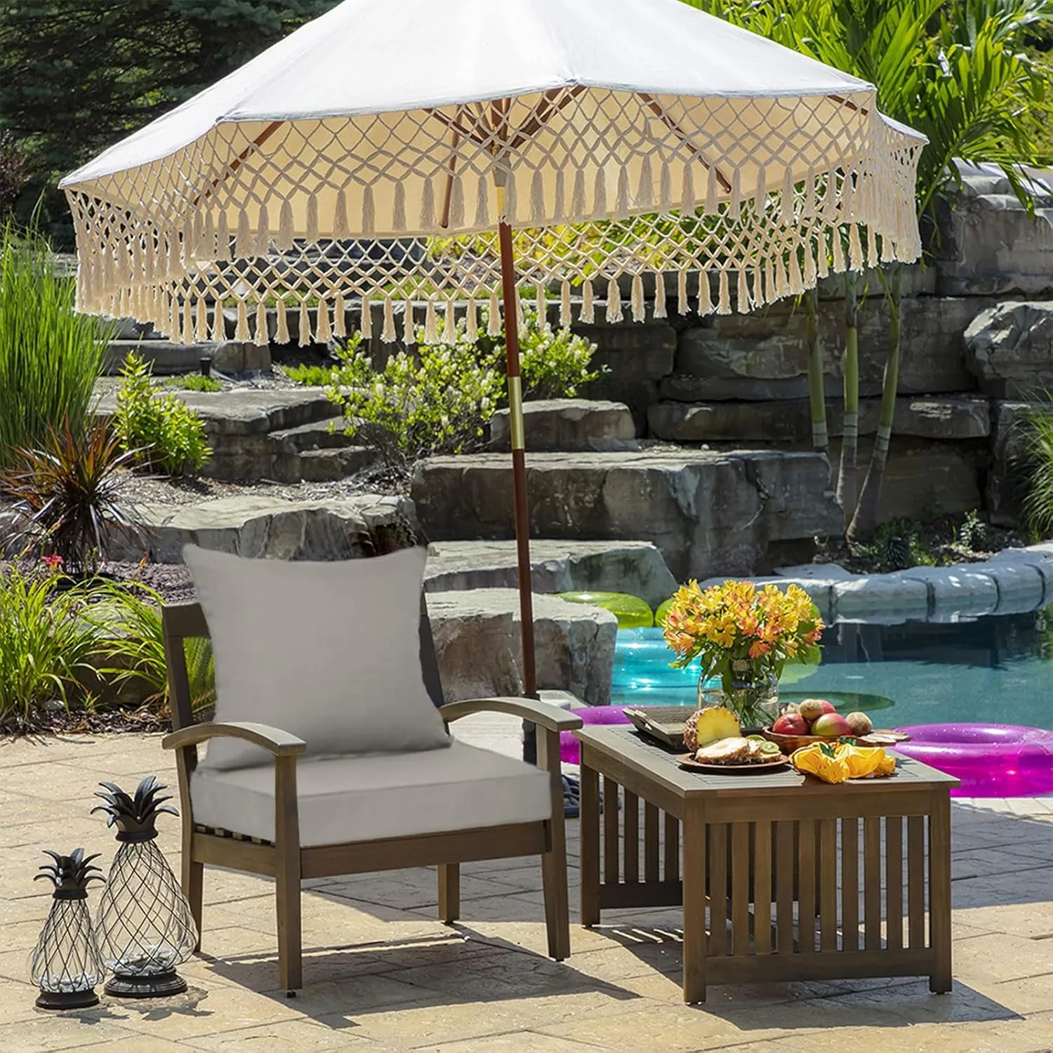 Outdoor Deep Seat Cushion Set, Deep Patio Chair Cushions, Outdoor Seat Cushions for Patio Furniture, 22 x 24, Replacement Outdoor Couch Cushion for Sofa, Rain-Proof, Fade Resistant